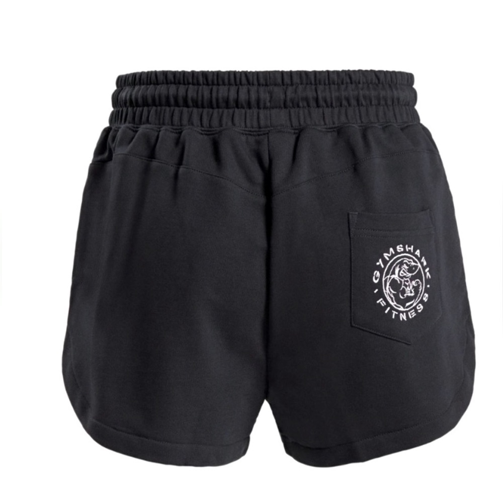 Gymshark Legacy Fitness Shorts Elastic Tie Waist Black Cotton Size XS
